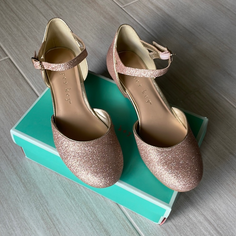 Copper Key girls Fancee covered wedge heels